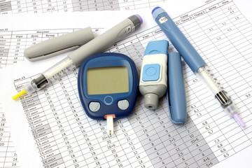 Two of insulin and meter