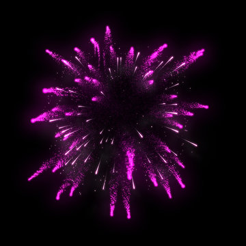 purple firework on black background