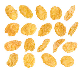 Cornflakes isolated on white background.