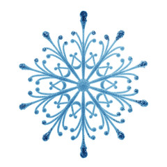 Blue snowflake isolated.