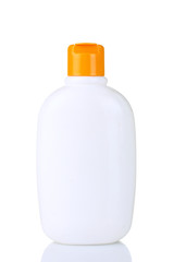  plastic bottle of cream isolated on white background