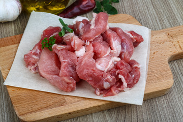 Diced pork meat