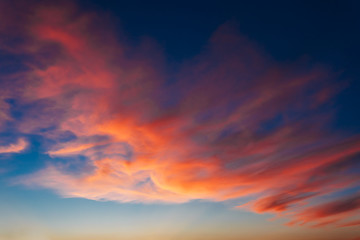 Naklejka na ściany i meble Colorful Sunset, Sunrise Background. Blue, Red, Yellow Colors Sk