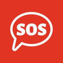 The sos icon. Help symbol. Flat