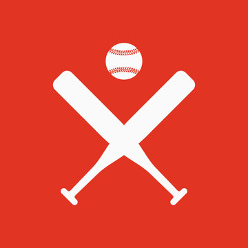 The baseball icon. Sport symbol. Flat