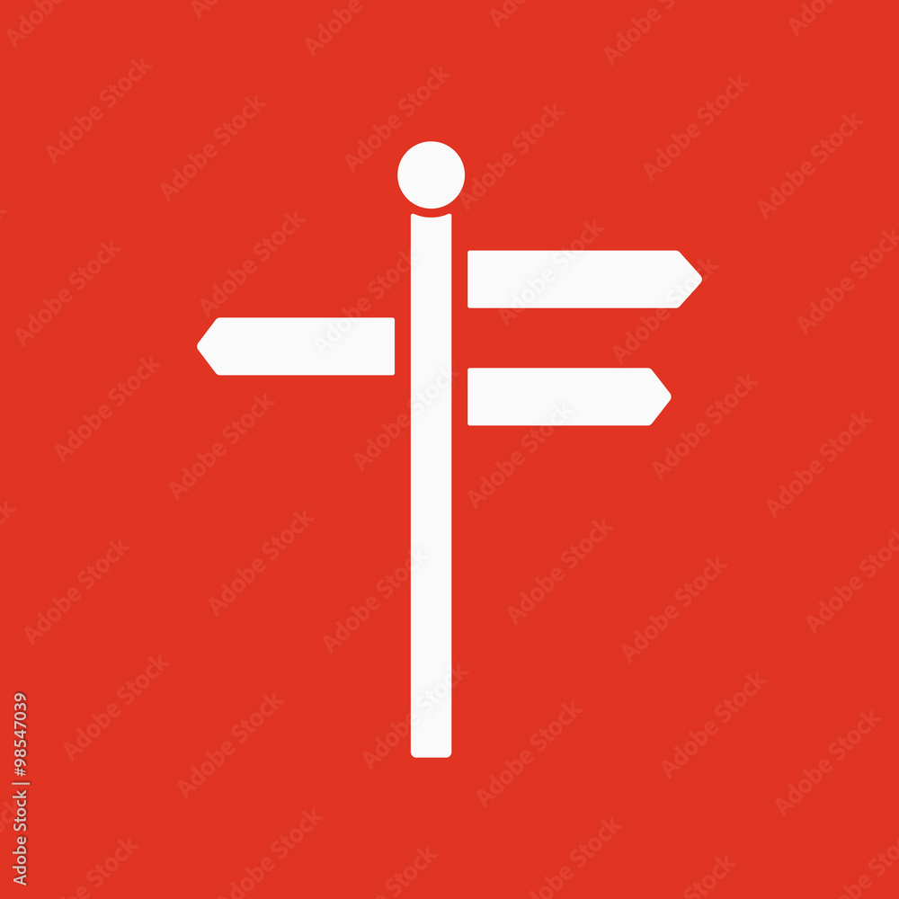 Poster the signpost icon. pointer symbol. flat