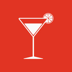 The cocktail icon. Alcohol symbol. Flat