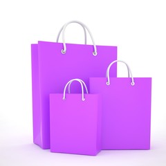 Paper Shopping Bags isolated on white background