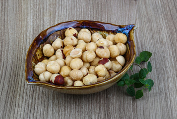 Hazelnuts in the bowl