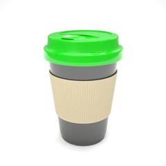 Coffee to go on white