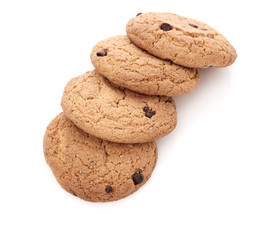 oat cookies on white background