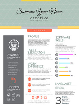 Vector resume template.