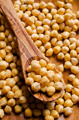 Grains of raw chickpeas