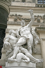 VIENNA, AUSTRIA - APRIL 23, 2010:  Sculpture of Hercules near the Hofburg Palace in Vienna, Austria