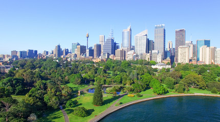 Fototapeta na wymiar SYDNEY - NOVEMBER 12, 2015: City skyscrapers aerial view. Sydney