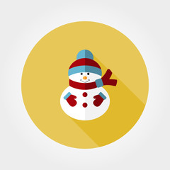 Snowman. Icon. Flat.