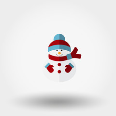 Snowman. Icon. Flat.
