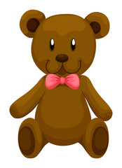 Brown teddy bear with red ribbon