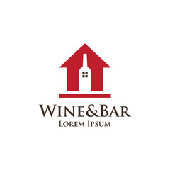 Wine bottle house logo