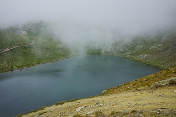 Fog over The Tear lake, The Seven Rila Lakes, Bulgaria