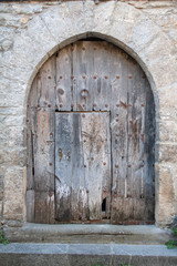 Très vieille porte d'entrée, Ainsa, Aragon, Espagne, Europe  