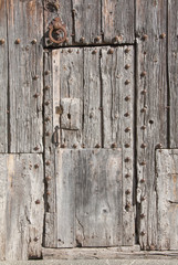 Très vieille porte d'entrée, Ainsa, Aragon, Espagne, Europe  