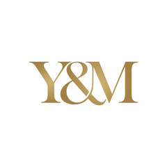 Y&M Initial logo. Ampersand monogram logo