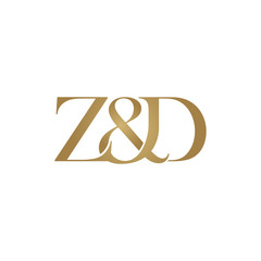 Z&D Initial logo. Ampersand monogram logo