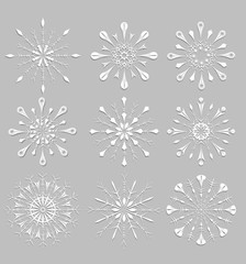 Vector set with snowflakes