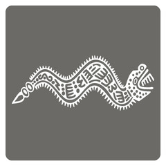 monochrome icon with American Indians art and ethnic ornaments for your design