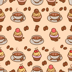 coffeeart seamless pattern