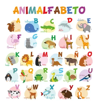 Español Abecedario con Animales: ilustrada libro para niños (Paperback)