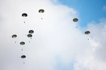 Fototapete Luftsport parachutists in the sky  © shime