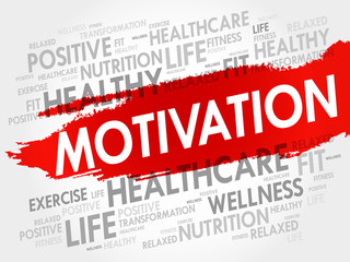 MOTIVATION word cloud, fitness, sport, health concept