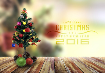 Christmas and happy new year 2016, blossom and vintage design,motion blur background