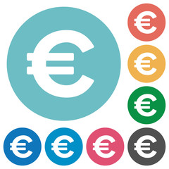 Flat euro sign icons