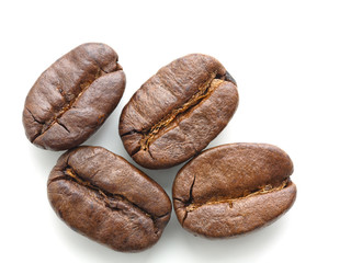 roasted coffee beans isolated