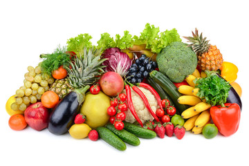Obraz na płótnie Canvas assortment fresh fruits and vegetables