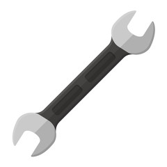 Vector illustration. Wrench in flat design isolated on white background 