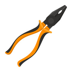 Vector illustration. Pliers with rubber handles in flat design isolated on white background 