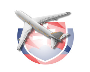 Plane and Slovakia flag.