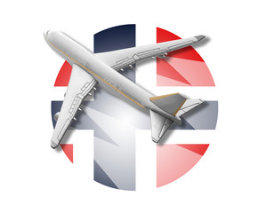 Plane and Norway flag.