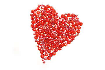 Obraz na płótnie Canvas Red heart made from glass beads