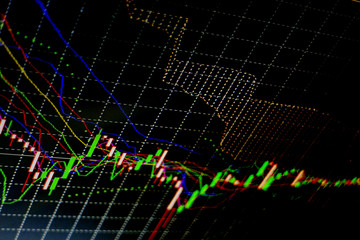 Graph chart of stock market investment trading