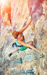 female rock climber