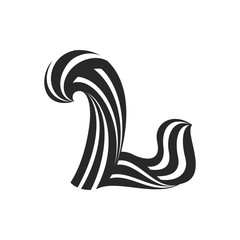 L letter logo formed by twisted lines.