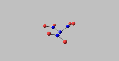 Trinitramide molecule isolated on grey