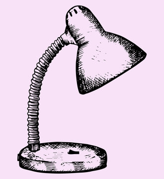 recommend clip art: desk lamp, doodle style, hand drawn