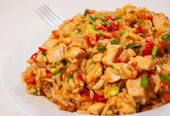 Chicken Breast with Rice and vegetables