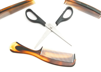 three combs and scissors